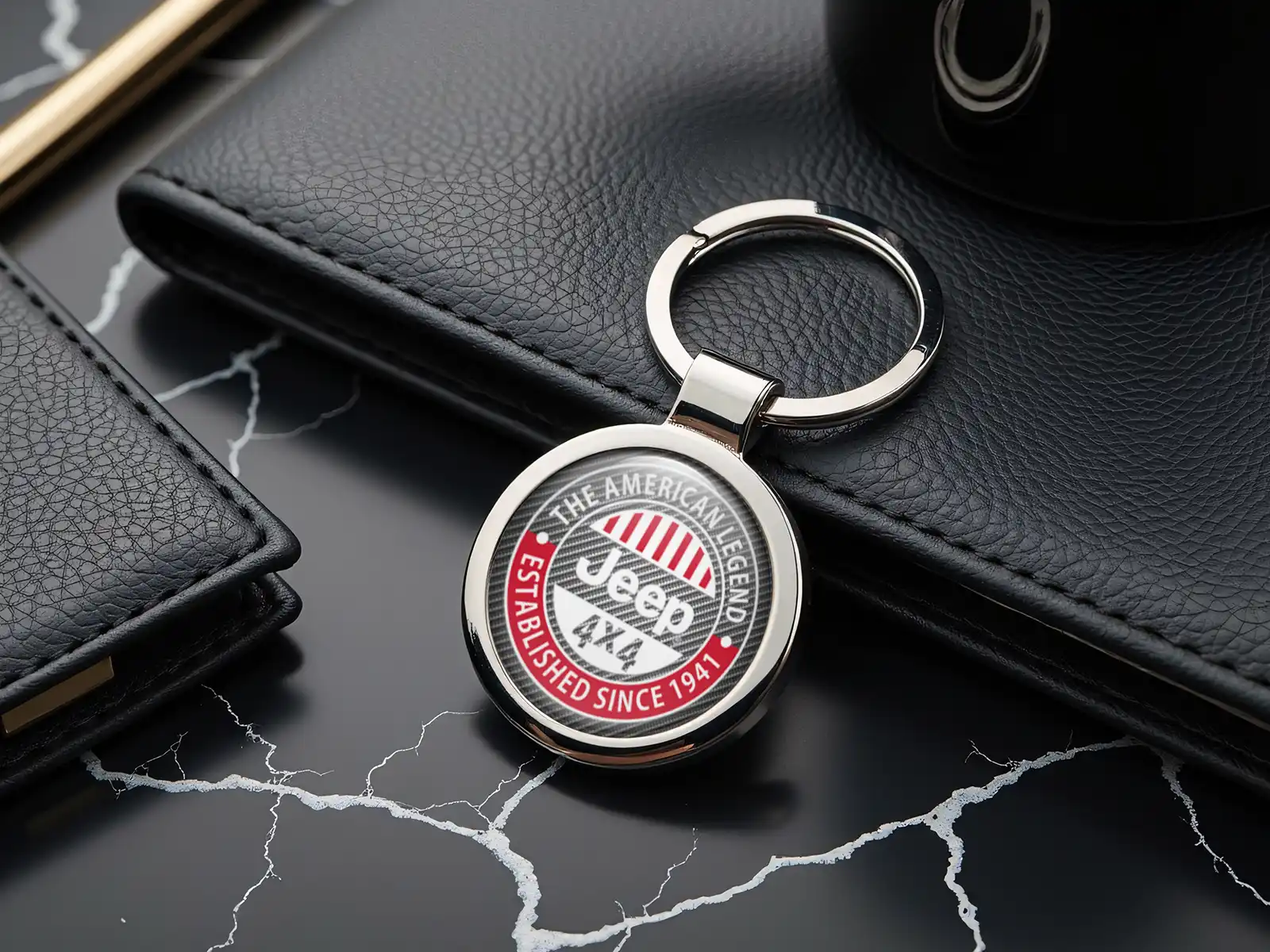 Jeep Portachiavi Metallo Acciaio Premium Pro